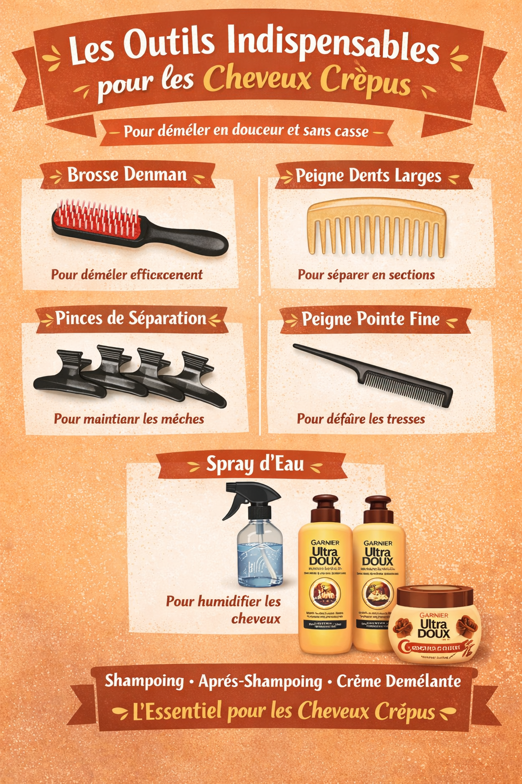 outils pour demeler cheveux crepus sans casser brosse peigne pinces