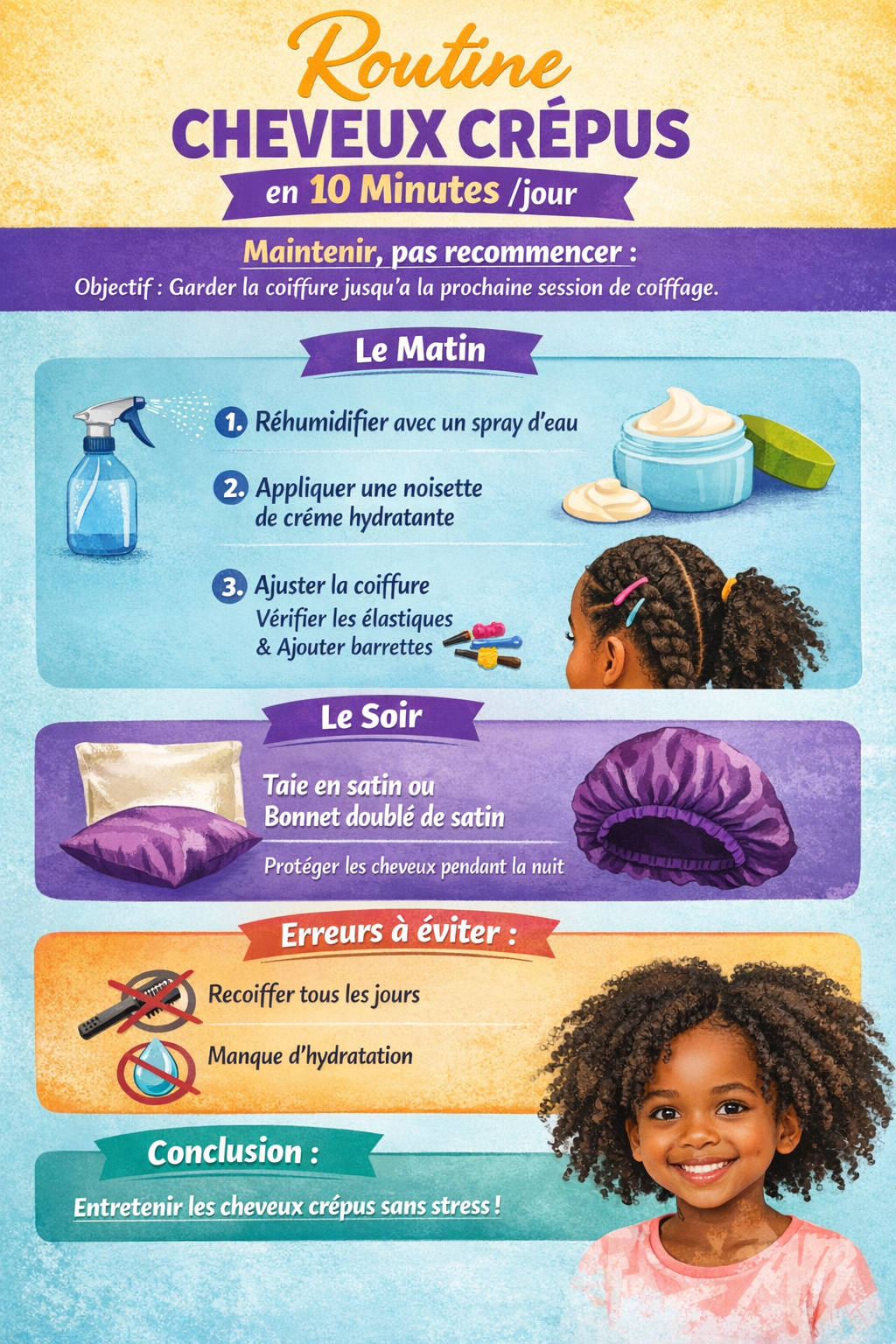 routine cheveux crepus 10 minutes entretien quotidien